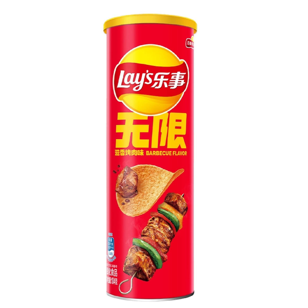 Lay's Canned Potato Chips - Sizzling Barbecue 90g - 24 Per Case