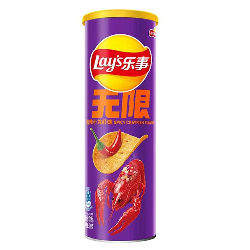 Lay's Canned Potato Chips - Spicy Crayfish 90g - 24 Per Case