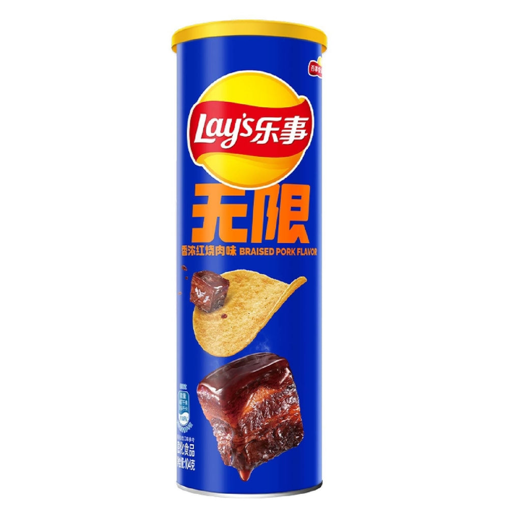 Lay's Canned Potato Chips - Braised Pork 90g - 24 Per Case