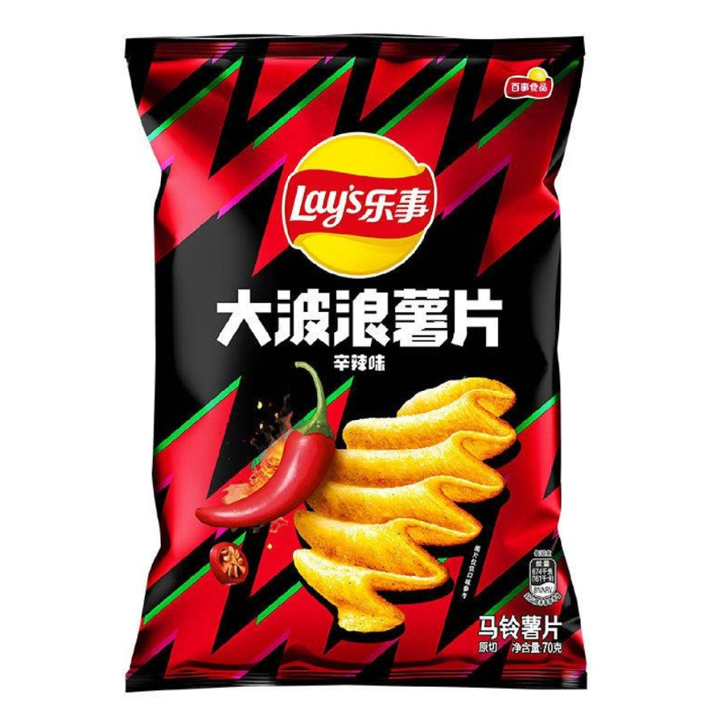 Lay's Big Wavy Chips - Spicy 70g - 22 Per Case