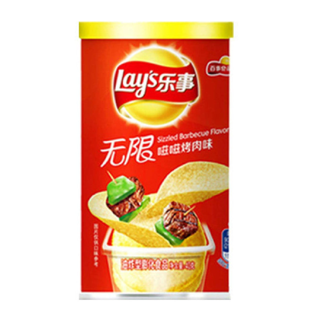 Lay's Canned Potato Chips - Sizzling Barbecue 40g - 24 Per Case