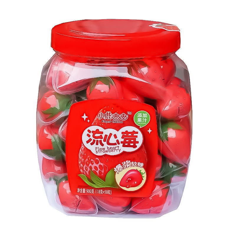 Deer Dada Popping Jelly- Fudge - Strawberry shaped fondant