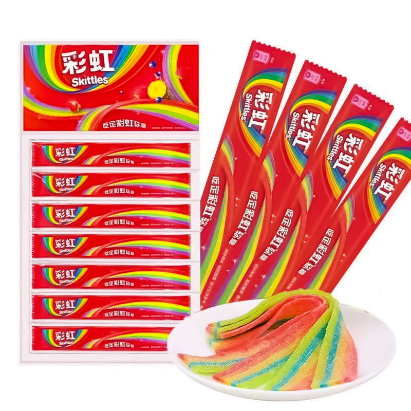 Skittles Sour Strip Noodle - Colorful Fruit 9G - 288 Per Case